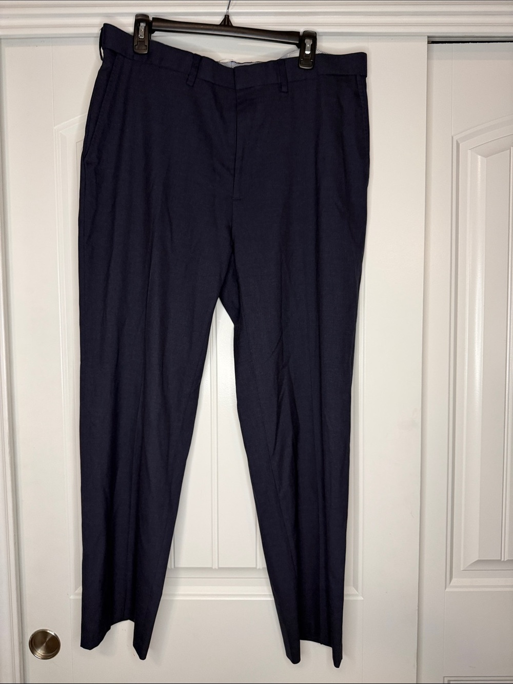 Haggar Navy Flat-Front Dress Pants